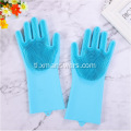 Magic Silicone Dish Washing Gloves na May Scrubber